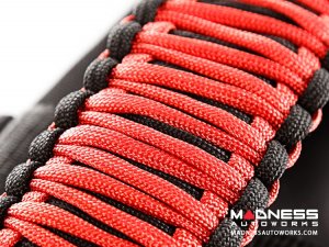 Jeep Gladiator Para Cord Grab Handles - Red on Black - Pair